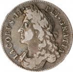 GREAT BRITAIN. 1/2 Crown, 1686 Year SECUNDO. London Mint. James II. NGC VF-20.