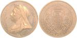 Hong Kong, bronze medal, INA Retro Issues, bust of Victoria on obverse, large 1 within oriental desi