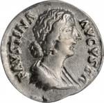 FAUSTINA JUNIOR (DAUGHTER OF ANTONINUS PIUS & WIFE OF MARCUS AURELIUS). AR Denarius, Rome Mint, stru