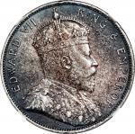 Hong Kong, silver 50 cents, 1905, NGC AU58, #4973561-020, beautiful dark toning.