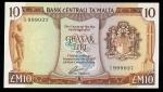 Central Bank of Malta, a group of modern notes including £1 (2) & £10 1973, £1 1979, 2 & 5 liri 1994