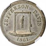 1861 Anti-Confederate Jefferson Davis CSA Presidential Election Medal. DeWitt-C 1861-13. Silvered Br