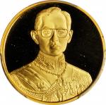 1996年拉玛九世金禧金章 THAILAND. Rama IX Golden Jubilee Gold Medal, BE 2539 (1996). PCGS PROOF-68 DEEP CAMEO 
