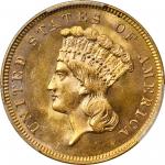 1860 Three-Dollar Gold Piece. MS-64 (PCGS). CAC.