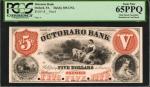 Oxford, Pennsylvania. Octorara Bank. 18xx. $5. PCGS Currency Gem New 65 PPQ. Hole Punch Cancelled. M