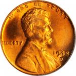 1942-D Lincoln Cent. MS-67 RD (PCGS).
