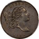 1794 Liberty Cap Half Cent. C-1a. Rarity-3. Normal Head. Large Edge Letters. AU-58 (PCGS).