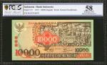 1975年印尼银行10,000盾 INDONESIA. Bank Indonesia. 10,000 Rupiah, 1975. P-115. PCGS GSG Choice About Uncirc