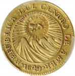 COSTA RICA. Escudo, ND (1849-57). San Jose Mint. PCGS Genuine--Graffiti, EF Details Gold Shield.