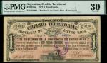 Credito Territorial, Provincia de Entre-Rios, Argentina, 1 peso, 3 June 1877, serial number 10069, b