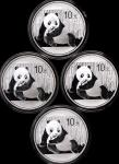 2015年熊猫纪念银币1盎司一组4枚 完未流通