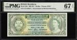 BRITISH HONDURAS. Government of British Honduras. 1 Dollar, 1969. P-28b. PMG Superb Gem Uncirculated