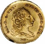 ITALY. Naples & Sicily. 6 Ducati, 1755-DG MMR. Carlo di Bourbon (1734-59). NGC AU-55.
