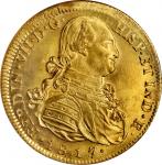 CHILE. 8 Escudos, 1817/8-So FJ. Santiago Mint. Ferdinand VII. NGC MS-64.