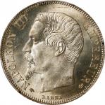 1858-A年法国1 法郎。巴黎造币厂。FRANCE. Franc, 1858-A. Paris Mint. Napoleon III. PCGS MS-66.