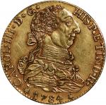 MEXICO. Counterfeit 4 Escudos, "1784-Mo FF". Mexico City Mint. Charles III. EXTREMELY FINE.