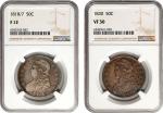 Lot of (2) Capped Bust Half Dollars. Lettered Edge. (NGC).