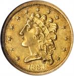 1838 Classic Head Quarter Eagle. McCloskey-1, the only known dies. AU-55 (NGC).