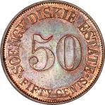 Netherlands East Indies: Soengei-Diskie Estate (Deli, Sumatra), 50 cents, copper, weight 17.51g,proo