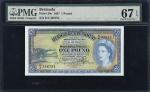 BERMUDA. Bermuda Government. 1 Pound, 1957. P-20c. PMG Superb Gem Uncirculated 67 EPQ.