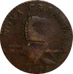 1786 New Jersey Copper. Maris 14-J, W-4810. Rarity-1. Straight Plow Beam, Stegosaurus Head. Very Fin