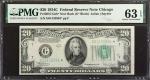 Fr. 2057-Gnb*. 1934C $20 Federal Reserve Star Note. Chicago. PMG Choice Uncirculated 63 EPQ.