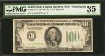Fr. 2156-C*. 1934D $100 Federal Reserve Star Note. Philadelphia. PMG Choice Very Fine 35.