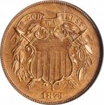 1873 Two-Cent Piece. Close 3. Proof-65 RD (NGC).