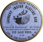 New York--New York. Undated Laundry Indigo Blueing Bag. Bowers-NY-6560, Rulau-Unlisted. Gilt Brass. 