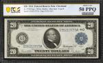 Fr. 979B. 1914 $20 Federal Reserve Note. Cleveland. PCGS Banknote About Uncirculated 50 PPQ.