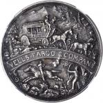1902 Wells Fargo & Company Semicentennial. Silver. 40 mm. HK-296. Rarity-5. MS-63 (NGC).