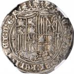 SPAIN. Real, ND (1497-1504)-T. Toledo Mint. Ferdinand & Isabel. NGC AU-55.