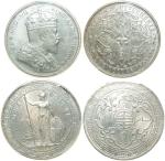 Straits Settlements, silver $1, 1903-B, also Great Britain, 1907-B,PCGS AU Details and UNC Details r