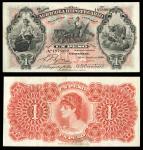 Guatemala. Agricola Hipotecario. One Peso. June 30, 1920. PS-101b . No. 1878992. Black on pink and b