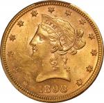 1898年美国10元金币，重16.7g含.900金，总含金量15.0克（0.48盎司），PCGS MS61，#43311906