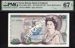 Bank of England, D.H.F. Somerset, £20, ND (1984-88), serial number 01A 000022, (EPM B351, Pick 380d)