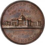 1876 U.S. Centennial Exposition. Exposition Building Dollar--Art Gallery. Copper. 43 mm. HK-83. Rari