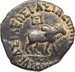 INDO-SKYTHIANS. Azes II 35-12 B.C. AE Hexachalkon (13.04 gms), Pushkalavati Mint. Very Fine.