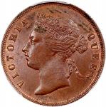 1897年海峡殖民地1仙铜币，PCGS MS63BN