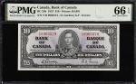 CANADA. Bank of Canada. 10 Dollars, 1937. BC-24b. PMG Gem Uncirculated 66 EPQ.