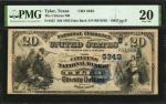 Tyler, Texas. $20 1882 Date Back. Fr. 555. The Citizens NB. Charter #5343. PMG Very Fine 20.