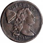 1794 Liberty Cap Cent. S-57. Rarity-1. Head of 1794. VF Details--Environmental Damage (PCGS).