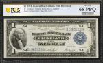 Fr. 719. 1918 $1 Federal Reserve Bank Note. Cleveland. PCGS Banknote Gem Uncirculated 65 PPQ.