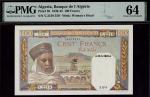 Banque de lAlgerie, 100 francs, 20 June 1945, serial number V.2219 550, (Pick 85, TBB B131c), in PMG