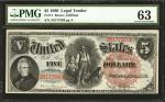 Fr. 71. 1880 $5 Legal Tender Note. PMG Choice Uncirculated 63.