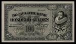1930年荷属东印度银行100盾，编号IO 04387，AU至UNC品相