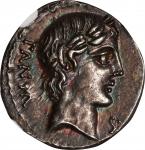 ROMAN REPUBLIC. C. Vibius C.F. Pansa. AR Denarius (3.93 gms), Rome Mint, 90 B.C. NGC Ch AU, Strike: 