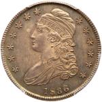 1836 Capped Bust Half Dollar. Lettered edge. PCGS MS63
