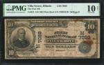 Villa Grove, Illinois. $10  1902 Plain Back. Fr. 624. The First NB. Charter #7088. PMG Very Good 10 
