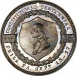 Circa 1887 Constitution Centennial / Liberty Bell medal. Musante GW-1051, Baker-Unlisted. White Meta